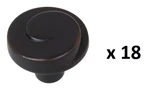 *lot Of 18* Gliderite 1-1/8 In. Dia Oil Rubbed Bronze Classic Wave Cabinet Knob. Fixed Price $24.99.
