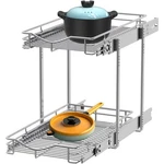 Dindon 2-TIER Pull Out Cabinet Organizer, 11"W X 18"D, Heavy-duty Metal, Chrome. Fixed Price $69.69.