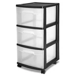 Sterilite Plastic 3 Drawer Cart Black Organizer Dorm Storage Rolling Set Of 1. Fixed Price $75.00.