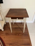 Handcraft Shaker Square Side/end TABLE-1 Drawer-two Tone Walnut Top-cream Base. Fixed Price $395.00.