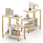 Costway 2 Pcs Modern G-shaped End Table With Storage Shelves & Lockable. Fixed Price $113.99.