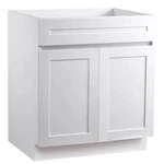 White Shaker Base Cabinet, 30-INCH Unassembled Sink 30" X 24". Fixed Price $188.79.