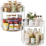 Lamu 2-PACK 2-TIER Lazy Susan Turntable 12" Rotating Spice Rack Organizer. Fixed Price $55.99.