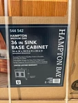 Hampton Bay 36 In. W X 24 34.5 Assembled Sink Base Kitchen Cabinet. Fixed Price $158.95.