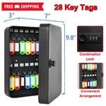 28 Key Cabinet Box Steel Security Organizer With Combo Lock, Code & Tags. Fixed Price $26.81.