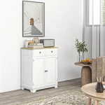 Homcom Rubber Wood Top Kitchen Cupboard Side Cabinet Island W/adjustable Shelf. Fixed Price $121.99.