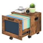 Hoobro File Cabinet, Rolling 11.8"D X 15.7"W 14.2"H, Rustic Brown + Black. Fixed Price $64.13.
