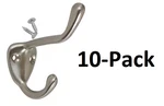 *10-PACK* Gliderite 3 X Satin Nickel Large Robe/coat/hat Hooks (7014-SN). Fixed Price $19.99.