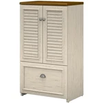 Bush Furniture Fairview 2 Door Storage Cabinet With File Drawer Antique Wh.... Fixed Price $397.93.