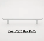( 10 Pc) Gliderite 6-5/16 Center-center Solid Steel Bar Pulls Polished Chrome. Fixed Price $28.00.