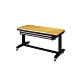 Husky 52 In. 2-DRAWER Adjustable Height Blaxk Work With Solid Wood Top. Fixed Price $518.92.