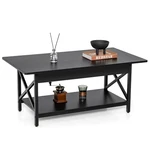 Costway Industrial Coffee Table 2-TIER Wood Cocktail Tea Storage Shelf. Fixed Price $112.05.