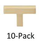 *10-PACK* Gliderite 2 In. Champagne Gold Finish Solid Square Cabinet Knob. Fixed Price $19.99.