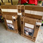 (lot Of 4) Cabinets Hampton Bay - Shaker Satin White New Box Read Script. Fixed Price $325.00.