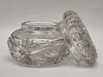 Antique American Brilliant Period Cut Glass Powder Jar Dish Lidded 4.5"WX3.75"H. Fixed Price $120.00.