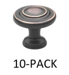 *10-PACK* Gliderite 1-1/4 In. Oil Rubbed Bronze Classic Round Ring Cabinet Knob. Fixed Price $16.99.