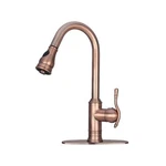 Akicon Antique Copper Pull Out Kitchen Faucet, Single Level Solid Brass Kitch.... Fixed Price $291.13.