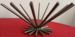 Contemporary - Art Steel Spoke Basket Round Satin Pewter Finish Durable. Fixed Price $35.00.