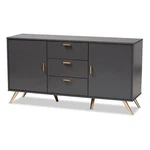 Baxton Studio Kelson Dark Grey And Gold Finished Wood 2-DOOR Sideboard Buffet. Fixed Price $254.28.