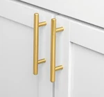 Gliderite 5 In. Satin Gold Solid Handle Bar Cabinet Drawer Pulls (4-PACK). Fixed Price $5.00.