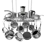 Hanging Pot Rack Pans Stainless Steel Metal Oval Cookware Kitchen Hanger Decor. Fixed Price $82.77.