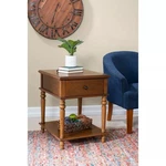 Powell Mcghie Single Drawer Indoor End Table With Shelf, 26" Tall, Hazelnut Brow. Fixed Price $129.99.