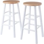 Winsome Huxton 2-PC Counter Stool Set, Natural And White. Fixed Price $98.56.