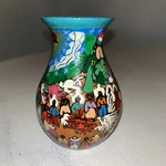Latin South American Folkart Redclay Pottery Vase Hand-painted Wedding Scene 5. Fixed Price $18.00.