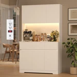 Kitchen Pantry Cabinet Led Light Charging Station 6 Doors 3 Drawers Coffee Bar. Fixed Price $294.79.
