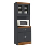 Hodedah Kitchen Cabinet 1 Drawer And Space For Microwave Gray-oak Wood. Fixed Price $201.22.