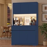 Kitchen Pantry Cabinet Led Light Charging Station 6 Door 3 Drawer Coffee Bar Blu. Fixed Price $259.96.