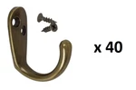 *lot Of 40* Gliderite 1-3/4 In. X 1-1/2 Antique Brass Small Robe/coat Hooks. Fixed Price $39.99.