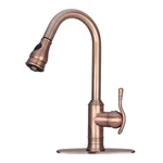 Akicon Antique Copper Pull Out Kitchen Faucet, Single Level Solid Brass Kitch.... Fixed Price $397.89.