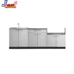 Outdoor Kitchen Stainless Steel Cabinet Set 3-PIECE 97" W X 36.5" 24". Fixed Price $6975.67.