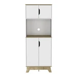 Light Oak White Wallas Microwave Tall Cabinet, Kitchen. Fixed Price $256.99.