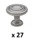 *27* Gliderite 1-1/4 In. Dia Weathered Nickel Classic Round Ring Cabinet Knob. Fixed Price $29.99.