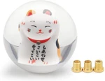 Lucky Cat Acrylic Crystal Ball Styling Gear Shift Knob With 3 Adapters Universal. Fixed Price $39.00.