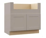 Hampton Bay Shaker 36X24X34.5" Apron Front Sink Base Kitchen Cabinet, Dove Gray. Fixed Price $450.00.
