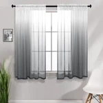 Koufall Grey Window Curtain Panels Set Of 2 Rod Pocket Ombre Sheer Short Curt.... Fixed Price $31.96.