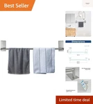 Elegant Self-adhesive 24-INCH Towel Bar Rust-free Brushed Nickel Finish. Fixed Price $29.99.