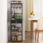 5-TIER Coffee Bar Station With Drawer & Hooks Space-saving Kitchen Rack. Fixed Price $77.99.