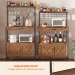 Behost Bakers Rack With Cabinet, Adjustable Storage Shelves, Rustic Brown. Fixed Price $159.00.