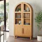 Light Honey Kitchen Dining Room China Cabinets Pantry Display Storage. Fixed Price $529.95.