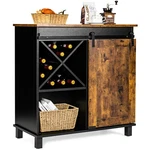 Costway Kitchen Buffet Storage Cabinet Sideboard W/sliding Barn Door Wine Rack. Fixed Price $59.99.