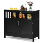 Costway Kitchen Buffet Server Sideboard Storage Cabinet W/2 Doors & Shelf Black. Fixed Price $144.99.
