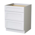 Shaker Style Unassembled Kitchen Solid Wood Base Cabinet With 3 Drawers. Fixed Price $419.99.