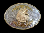 American Bald Eagle Gold And Silver Plated Western Belt Buckles. Fixed Price $16.26.