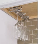 Nickel Under Cabinet Glass Holder Wine Rack Stemware Bar Kitchen. Fixed Price $10.01.