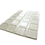 Large Clear Square Self-adhesive Rubber Bumpers 1" X 0.18". Fixed Price $14.90.