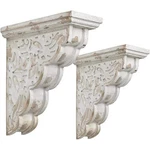 Set Of 2 All Chic Vtg Wooden Corbels Shelf Brackets White Farmhouse Decorative. Fixed Price $35.00.